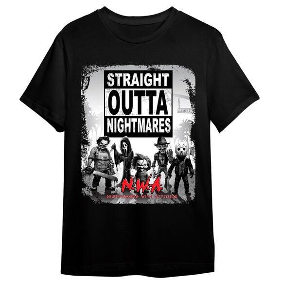GET DOWN ART Straight Outta Nightmare Tee in Black Size 2XL New without Tag - Picture 1 of 4